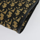 Christian Dior Trotter Canvas Shoulder Bag Navy Gold Auth 141703-14