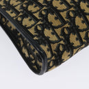 Christian Dior Trotter Canvas Shoulder Bag Navy Gold Auth 141703-15
