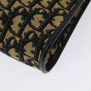 Christian Dior Trotter Canvas Shoulder Bag Navy Gold Auth 141703-16