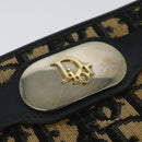 Christian Dior Trotter Canvas Shoulder Bag Navy Gold Auth 141703-10