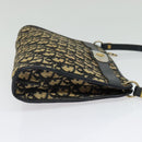Christian Dior Trotter Canvas Shoulder Bag Navy Gold Auth 141703-4