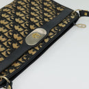 Christian Dior Trotter Canvas Shoulder Bag Navy Gold Auth 141703-6