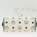 MCM Logogram Vicetos Mini Hand Bag PVC 2way White Gold Auth 141704-11