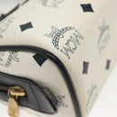 MCM Logogram Vicetos Mini Hand Bag PVC 2way White Gold Auth 141704-12
