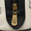 MCM Logogram Vicetos Mini Hand Bag PVC 2way White Gold Auth 141704-16