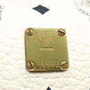 MCM Logogram Vicetos Mini Hand Bag PVC 2way White Gold Auth 141704-17