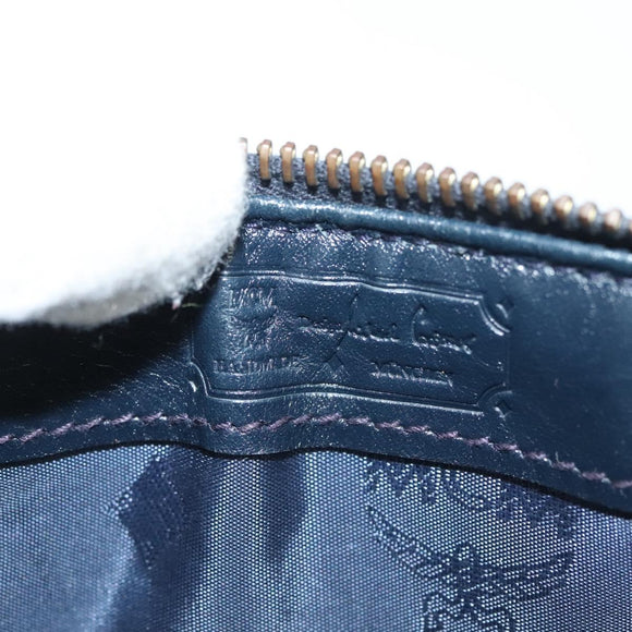 MCM Logogram Vicetos Mini Hand Bag PVC 2way White Gold Auth 141704