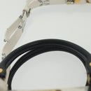 MCM Logogram Vicetos Mini Hand Bag PVC 2way White Gold Auth 141704-8