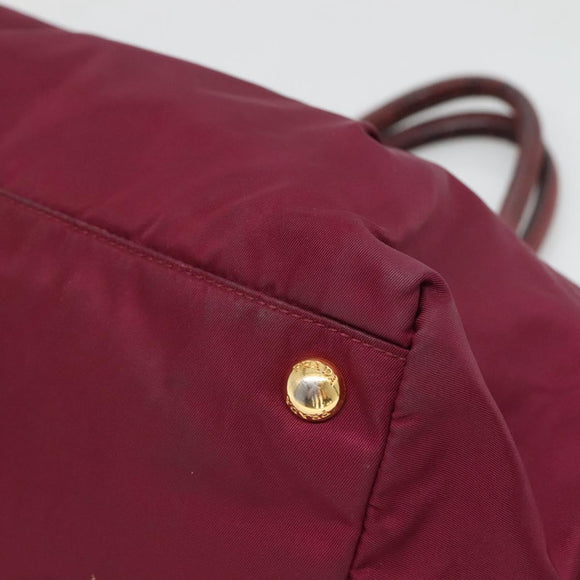 PRADA Hand Bag Nylon Purple Gold Auth 141705