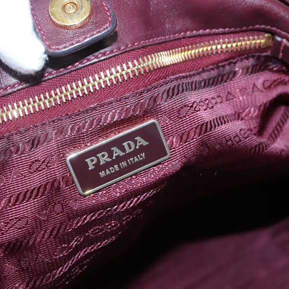PRADA Hand Bag Nylon Purple Gold Auth 141705