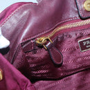 PRADA Hand Bag Nylon Purple Gold Auth 141705-16