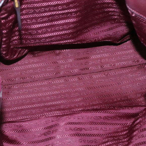 PRADA Hand Bag Nylon Purple Gold Auth 141705