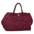 PRADA Hand Bag Nylon Purple Gold Auth 141705-1