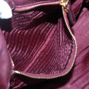 PRADA Hand Bag Nylon Purple Gold Auth 141705-21