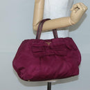 PRADA Hand Bag Nylon Purple Gold Auth 141705-23
