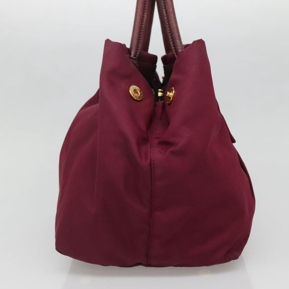 PRADA Hand Bag Nylon Purple Gold Auth 141705
