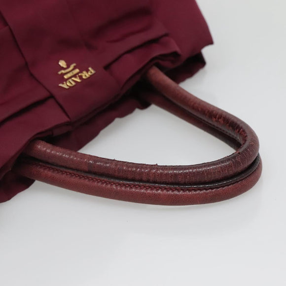 PRADA Hand Bag Nylon Purple Gold Auth 141705