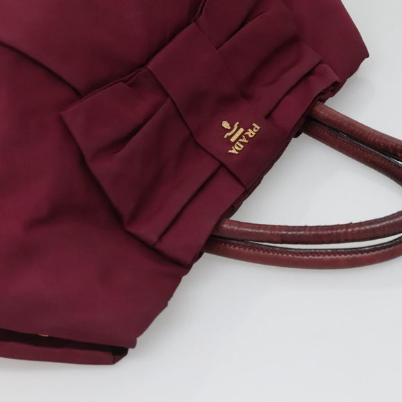 PRADA Hand Bag Nylon Purple Gold Auth 141705