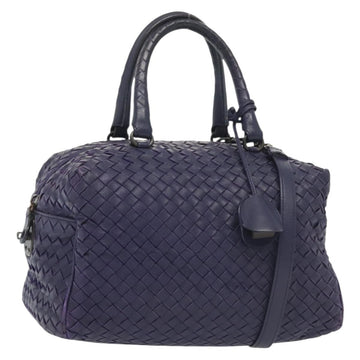 BOTTEGA VENETA INTRECCIATO Hand Bag Leather 2way Purple Auth 141706