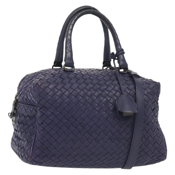 BOTTEGA VENETA INTRECCIATO Hand Bag Leather 2way Purple Auth 141706