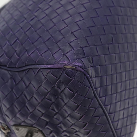 BOTTEGA VENETA INTRECCIATO Hand Bag Leather 2way Purple Auth 141706