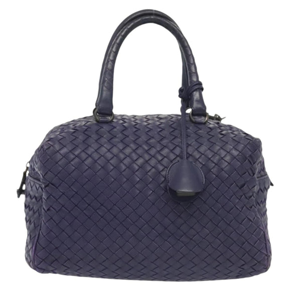 BOTTEGA VENETA INTRECCIATO Hand Bag Leather 2way Purple Auth 141706