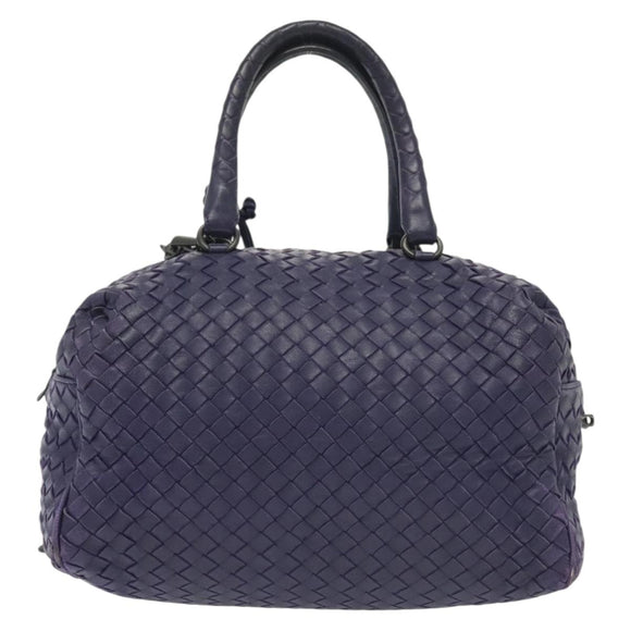 BOTTEGA VENETA INTRECCIATO Hand Bag Leather 2way Purple Auth 141706