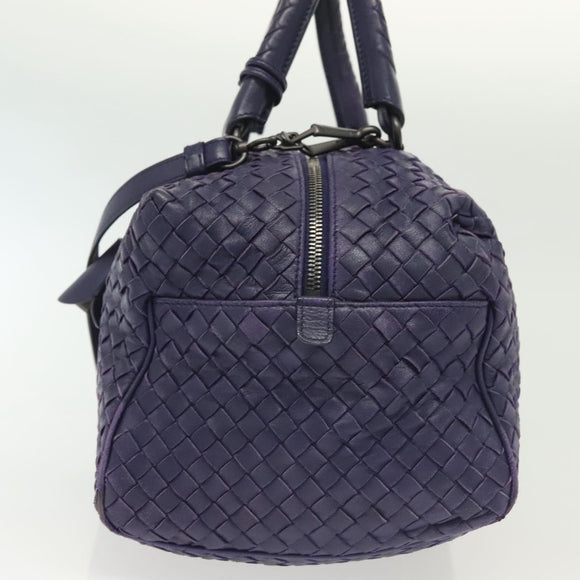 BOTTEGA VENETA INTRECCIATO Hand Bag Leather 2way Purple Auth 141706