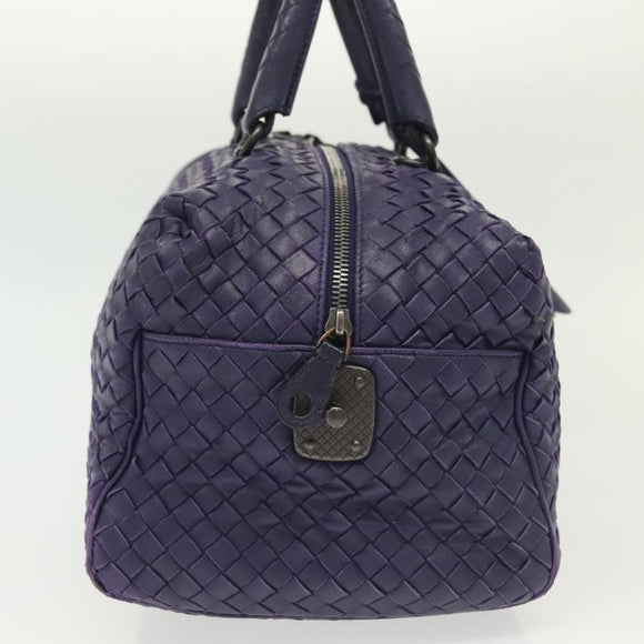BOTTEGA VENETA INTRECCIATO Hand Bag Leather 2way Purple Auth 141706