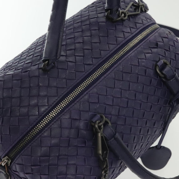 BOTTEGA VENETA INTRECCIATO Hand Bag Leather 2way Purple Auth 141706