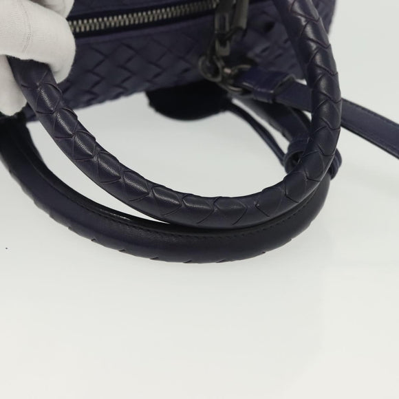 BOTTEGA VENETA INTRECCIATO Hand Bag Leather 2way Purple Auth 141706