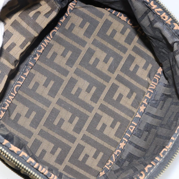 FENDI Vanity Pouch Black Brown Auth 141707