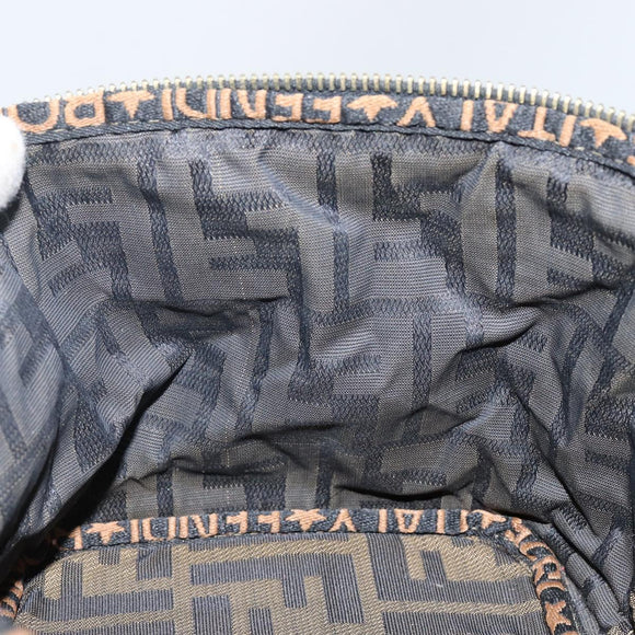 FENDI Vanity Pouch Black Brown Auth 141707