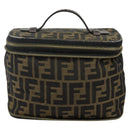 FENDI Vanity Pouch Black Brown Auth 141707-2