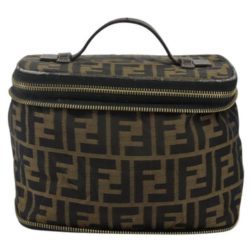 FENDI Vanity Pouch Black Brown Auth 141707 - 0