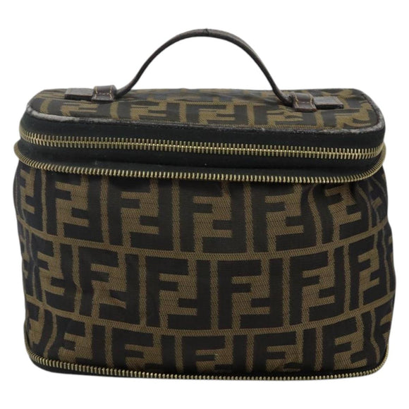 FENDI Vanity Pouch Black Brown Auth 141707