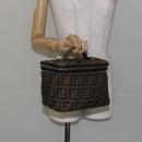 FENDI Vanity Pouch Black Brown Auth 141707-21