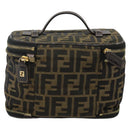 FENDI Vanity Pouch Black Brown Auth 141707-3