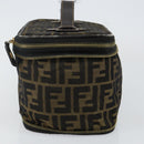 FENDI Vanity Pouch Black Brown Auth 141707-4