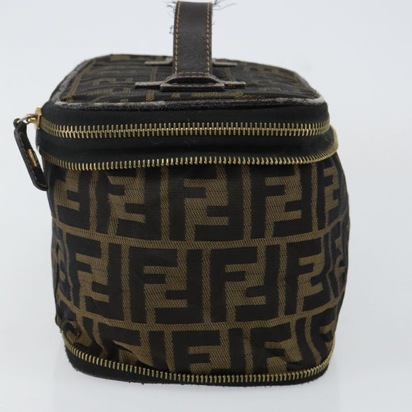 FENDI Vanity Pouch Black Brown Auth 141707