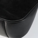 GUCCI Hand Bag Suede Leather 2way Black Gold 001 1732 1638 Auth 141717-17