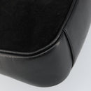 GUCCI Hand Bag Suede Leather 2way Black Gold 001 1732 1638 Auth 141717-10