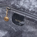 GUCCI Hand Bag Suede Leather 2way Black Gold 001 1732 1638 Auth 141717-18