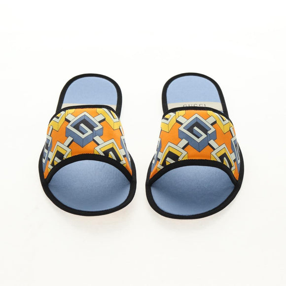 GUCCI Travel Set Travel Case Silk Orange Blue Auth 141722M