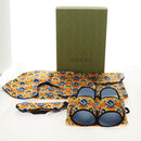 GUCCI Travel Set Travel Case Silk Orange Blue Auth 141722M-36