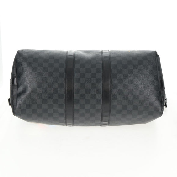 LOUIS VUITTON Damier Graphite Keepall Bandouliere 45 Bag N41057 LV Auth 141724V