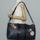 LOUIS VUITTON Damier Graphite Keepall Bandouliere 45 Bag N41057 LV Auth 141724V-31