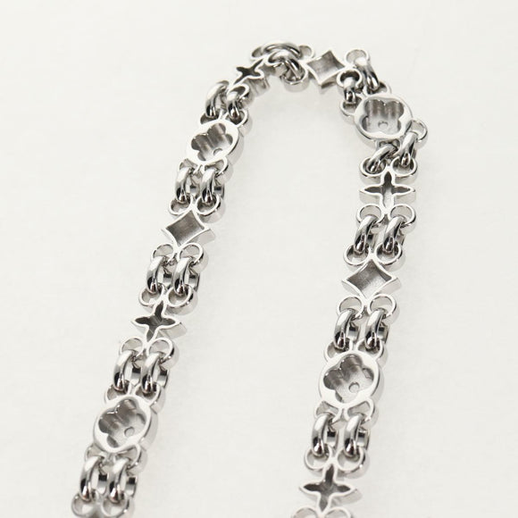 LOUIS VUITTON Chain Strap metal Silver LV Auth 141725M