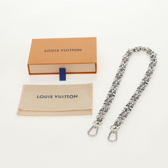 LOUIS VUITTON Chain Strap metal Silver LV Auth 141725M