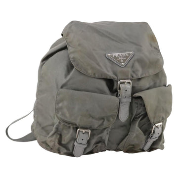 PRADA Backpack Nylon Green Silver Auth 141751